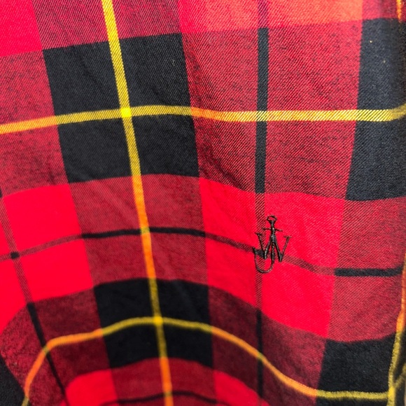 JW Anderson Uniqlo Mens Flannel Button Up Shirt Medium Tartan Plaid - Picture 3 of 8